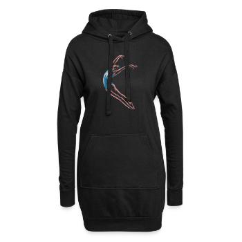Gymnastique Fille - Sweat-shirt à capuche long Femme - noir - Devant