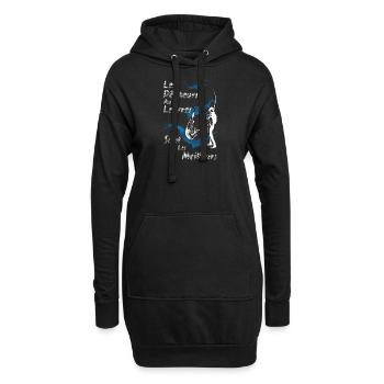 Je peux pas j'ai pêche pêche pêche pêche pêche - Sweat-shirt à capuche long Femme - noir - Devant