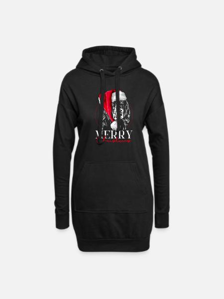 Santa GORDON SETTER Merry Christmas Hunde Wilsigns - Hoodie-Kleid - Schwarz