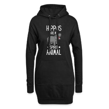 Afrika Safari Tier Lustiges Geschenk Nilpferd - Hoodie-Kleid - Schwarz - Vorne