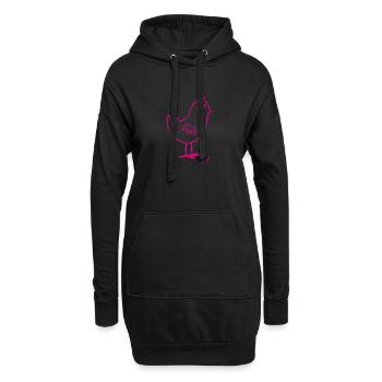 rose kiki - Sweat-shirt à capuche long Femme - noir - Devant