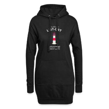 Leuchtturm List-Ost auf Sylt, Nordseeküste - Hoodie-Kleid - Schwarz - Vorne