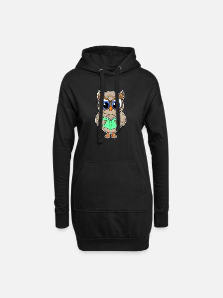 Lesen Buch Bücher Leser Geschenk - Hoodie-Kleid - Schwarz