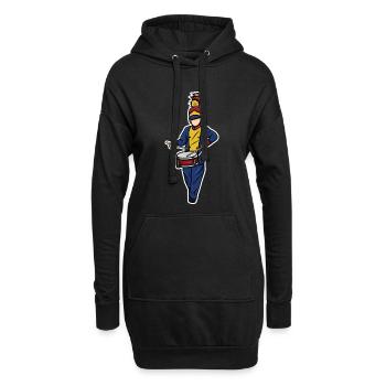 Garçon batteur - Sweat-shirt à capuche long Femme - noir - Devant