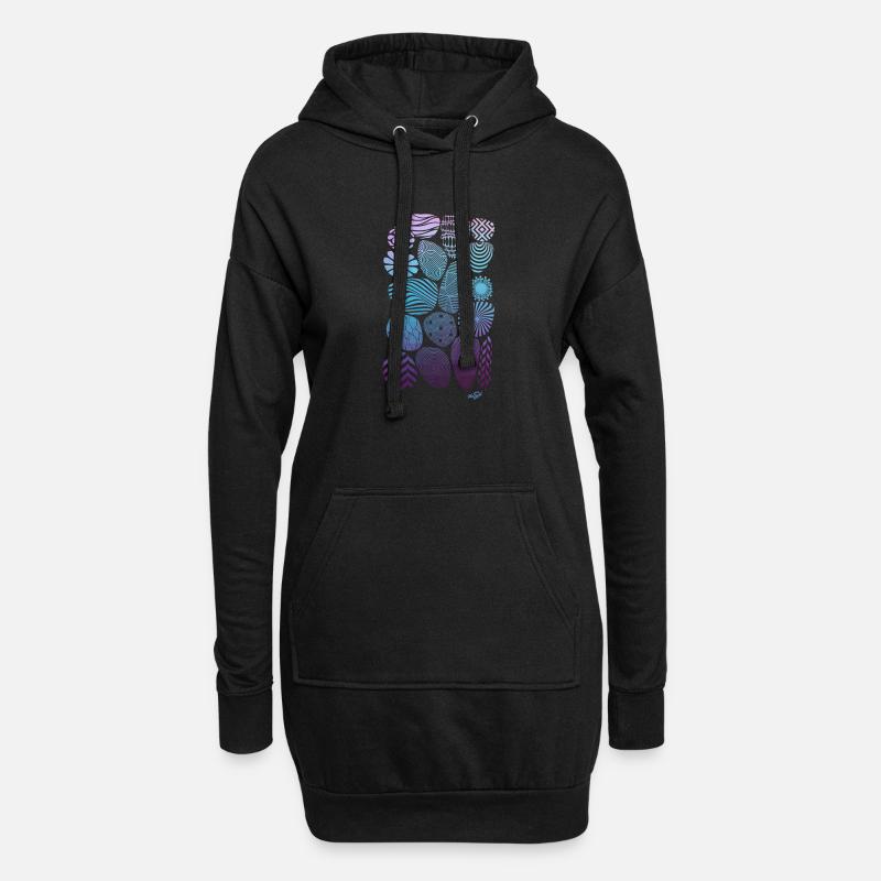 Steine - Hoodie-Kleid - Schwarz