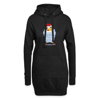 POULAILLER - AUTOMNE HIVER - Sweat-shirt à capuche long Femme - noir - Devant
