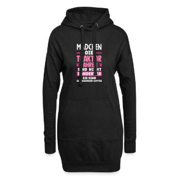 Les filles qui conduisent des tracteurs sont bizarres - Sweat-shirt à capuche long Femme - noir - Devant