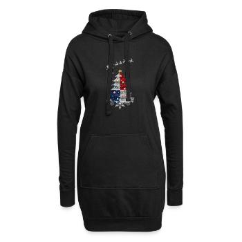 Sapin de Noël avec drapeau panaméen - Sweat-shirt à capuche long Femme - noir - Devant