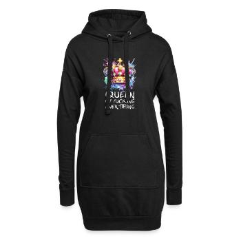 Königin Von Allem Mit Attitüde Und Stil - Hoodie-Kleid - Schwarz - Vorne