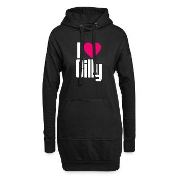 J’aime Billy Coeur Rose J’aime Billy - Sweat-shirt à capuche long Femme - noir - Devant