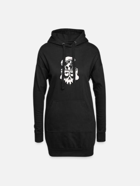 Skull thinks about the survival of the earth - Hoodie Dress - black