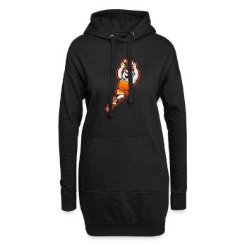 Bulldog Football Touchdown-Maskottchen - Hoodie-Kleid - Schwarz - Vorne