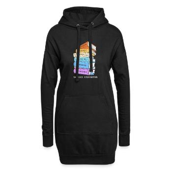Lesen Bibliothek Leseratte - Hoodie-Kleid - Schwarz - Vorne