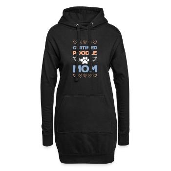 Zertifizierte Pudel-Mama - Hoodie-Kleid - Schwarz - Vorne
