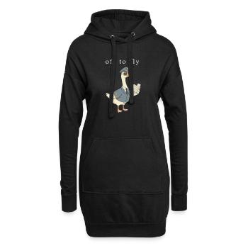 Ente Pilot auf Abflug - Hoodie-Kleid - Schwarz - Vorne