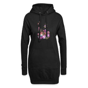 fleurs,vignes,fleurs,graffiti,peinture,fleur - Sweat-shirt à capuche long Femme - noir - Devant