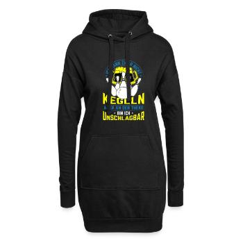 Kegler Kegelverein Ich kann nicht Kegeln - Hoodie-Kleid - Schwarz - Vorne