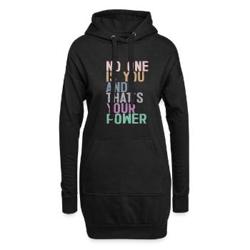 Niemand ist du und das ist deine Macht - Hoodie-Kleid - Schwarz - Vorne