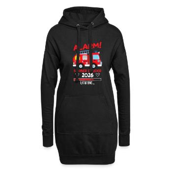 Ich werde großer Bruder 2026 Shirt Feuerwehr - Hoodie-Kleid - Schwarz - Vorne