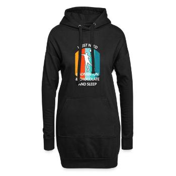 Badminton Federball Badmintonspieler Schokolade - Hoodie-Kleid - Schwarz - Vorne