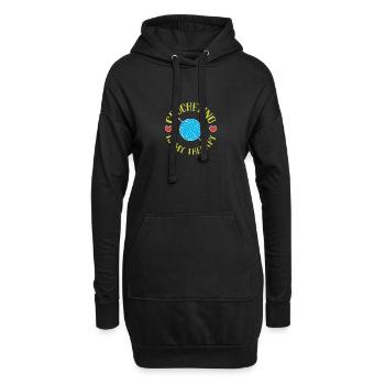 Le crochet est ma thérapie - Sweat-shirt à capuche long Femme - noir - Devant
