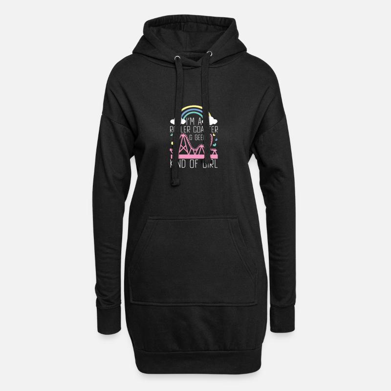 Achterbahn Freizeitpark Vergnügungspark - Hoodie-Kleid - Schwarz