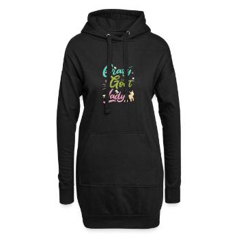 Ziege Ziegenbock - Hoodie-Kleid - Schwarz - Vorne