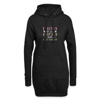 Un chien adopte le bien-être animal - Sweat-shirt à capuche long Femme - noir - Devant