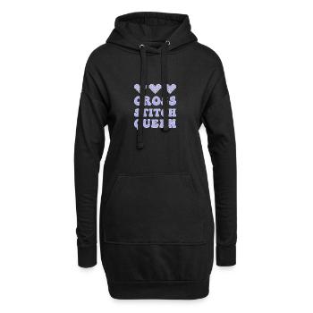 Cross Stitch Kreuzstich Sticken - Hoodie-Kleid - Schwarz - Vorne