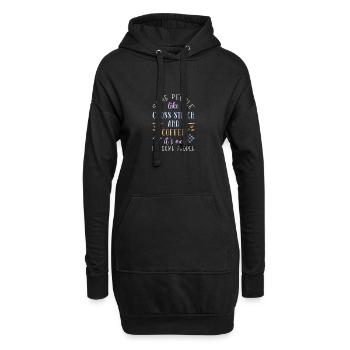 Cross Stitch Kreuzstich Sticken - Hoodie-Kleid - Schwarz - Vorne