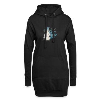 Équitation Sport équestre - Sweat-shirt à capuche long Femme - noir - Devant
