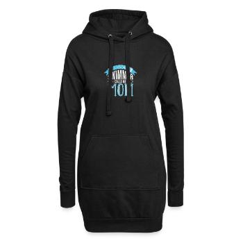 Schwimmen Schwimmer - Hoodie-Kleid - Schwarz - Vorne