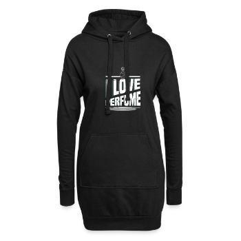Parfüm Fragrance Perfüm Perfume Parfum Duft - Hoodie-Kleid - Schwarz - Vorne