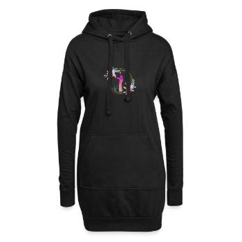 Flûte orchestre musique classique choeur flûte fleur - Sweat-shirt à capuche long Femme - noir - Devant