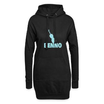 Benno als Bratsche - Hoodie-Kleid - Schwarz - Vorne