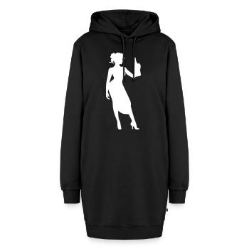 Betrunken Silhouette Feiern Party Girl - Hoodie-Kleid - Schwarz - Vorne