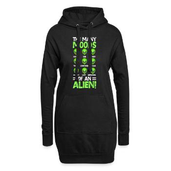 Ufo Invasion Außerirdisch - Hoodie-Kleid - Schwarz - Vorne