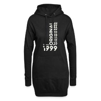 25e anniversaire Original Février Année 1999 - Sweat-shirt à capuche long Femme - noir - Devant