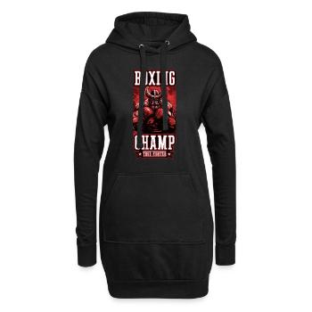 Wikinger Boxer Kämpfer Odin Boxing Champ - Hoodie-Kleid - Schwarz - Vorne