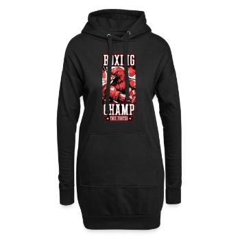 Adler Tier Boxer Kämpfer Boxing Champ - Hoodie-Kleid - Schwarz - Vorne