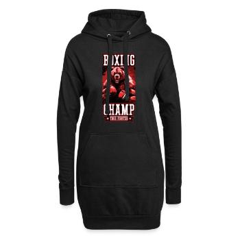 Grizzly Bär Boxer Kämpfer Boxing Champ - Hoodie-Kleid - Schwarz - Vorne