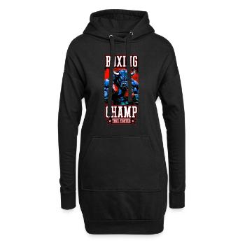 Stier Bulle Boxer Kämpfer Boxing Champ - Hoodie-Kleid - Schwarz - Vorne