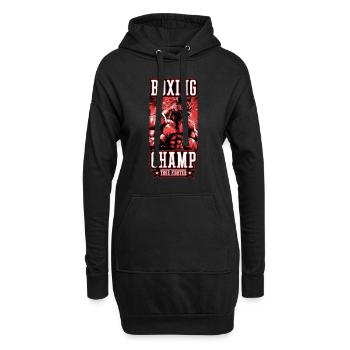Wolf Boxer Kämpfer Boxing Champ - Hoodie-Kleid - Schwarz - Vorne