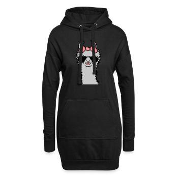 Lunettes de soleil Mama Llama cool - Sweat-shirt à capuche long Femme - noir - Devant