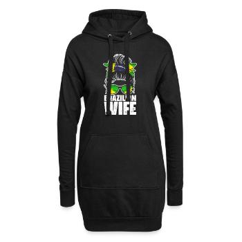 Femme brésilienne Messy Bun Cool Brazil Pride - Sweat-shirt à capuche long Femme - noir - Devant