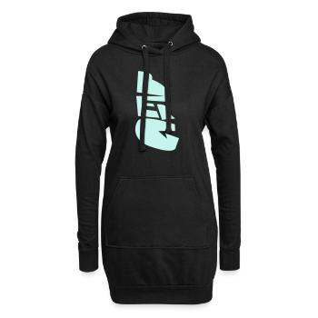 Berg für Bergsteiger - Hoodie-Kleid - Schwarz - Vorne
