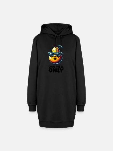 birne cool - Hoodie-Kleid - Schwarz