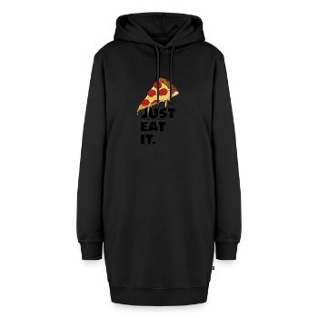 pizza - Hoodie-Kleid - Schwarz - Vorne - AI Model Female 172 light (172cm)