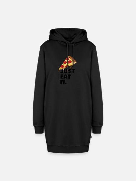 pizza - Hoodie-Kleid - Schwarz