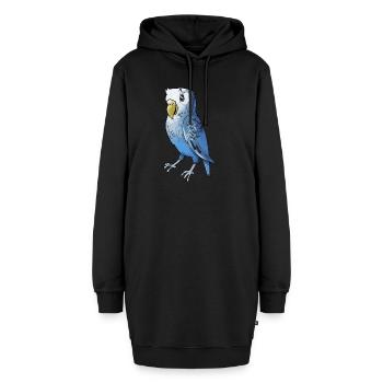 wellensittich budgie budgerigar birds voegel - Hoodie-Kleid - Schwarz - Vorne - AI Model Female 172 light (172cm)